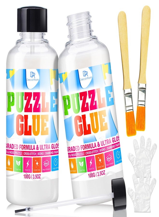 DecorRom Jigsaw Puzzle Glue Clear - 7oz Puzzle Saver Kit with Precision Applicator, Quick-Drying, Non-Toxic & Water-Soluble, for Puzzles up to 5000 Pieces, Ideal for Framing, Puzzle Accessories for Adults - Image 1